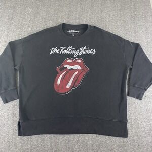 The Rolling Stones Tongue Logo Sweatshirt Black Crewneck Men's XL 2024